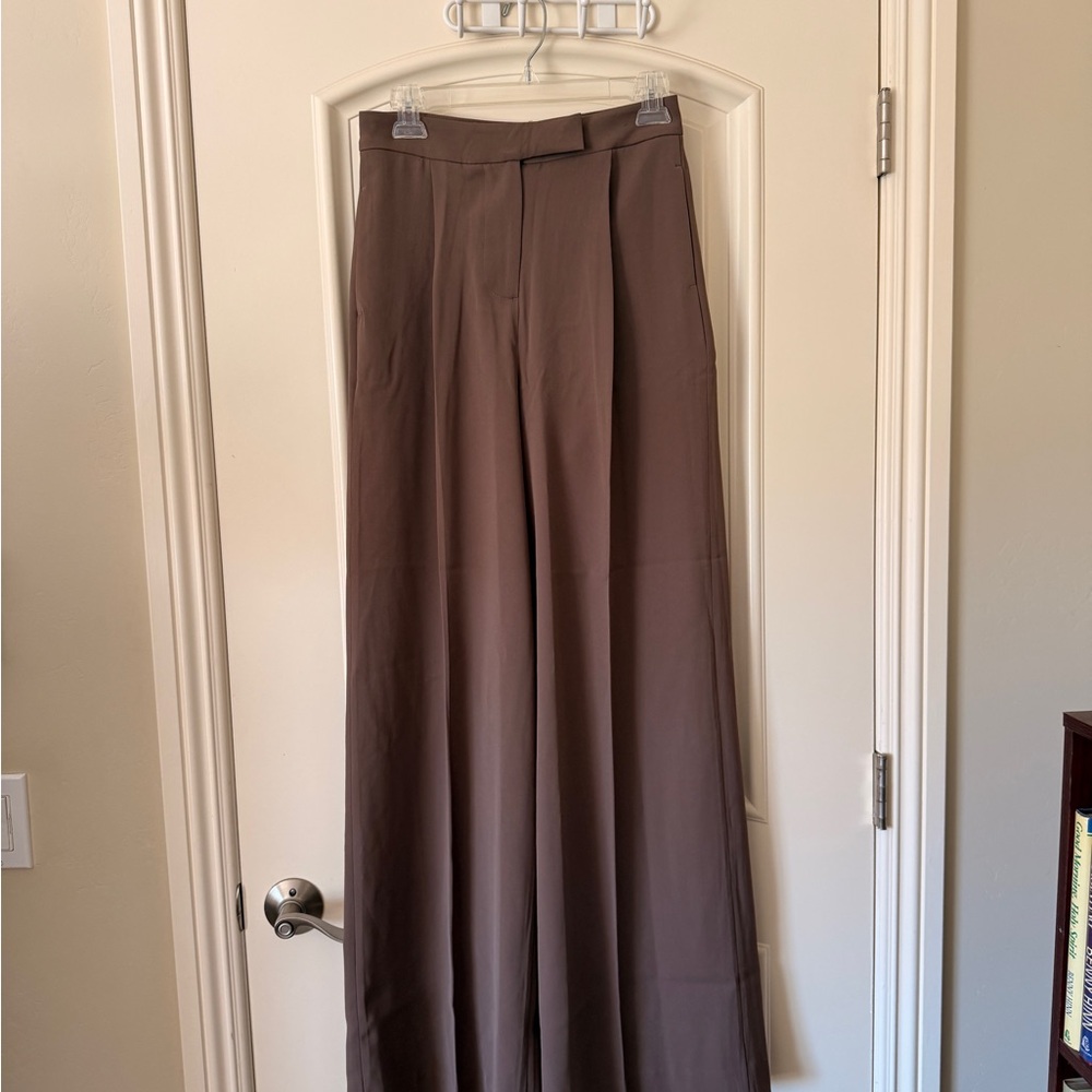 NWT Meshki Wide-Leg Brown Dress Pants